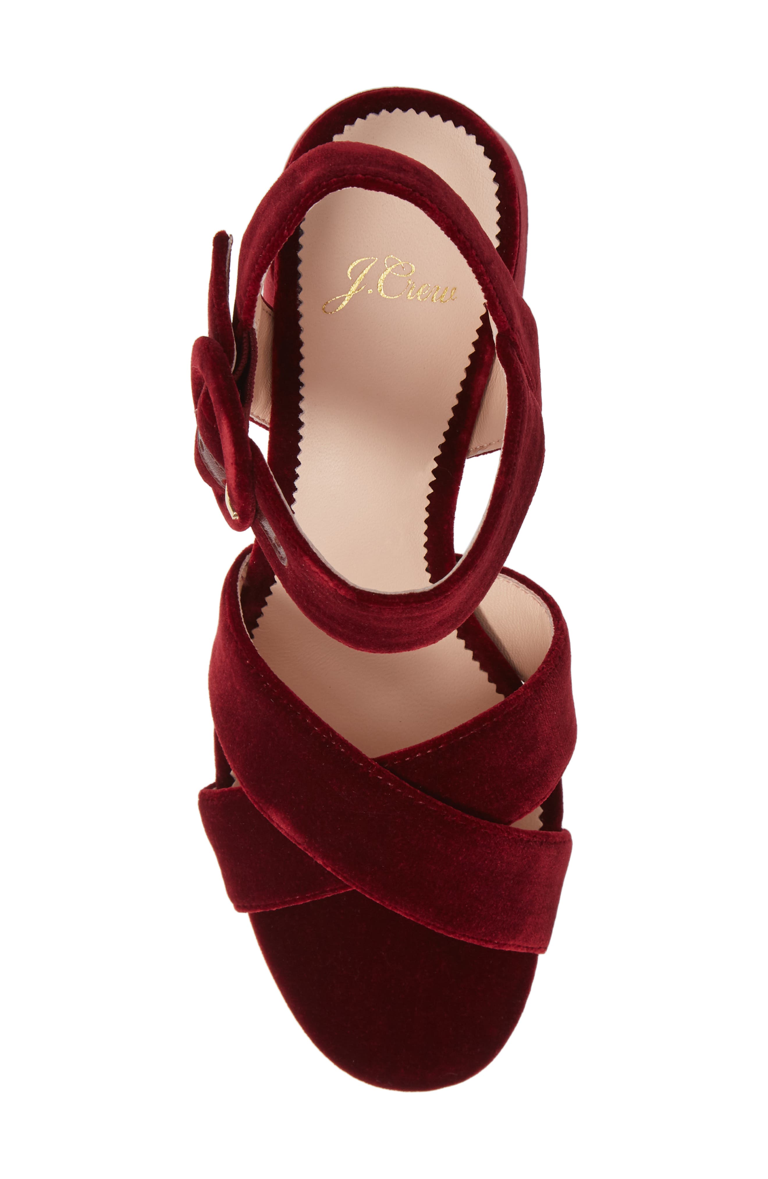 Penny Cross Strap Sandal, Alternate, color, BURNISHED BEET VELVET