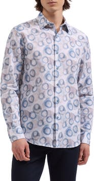 Bugatchi Julian Shaped Fit Cotton Button-Up Shirt