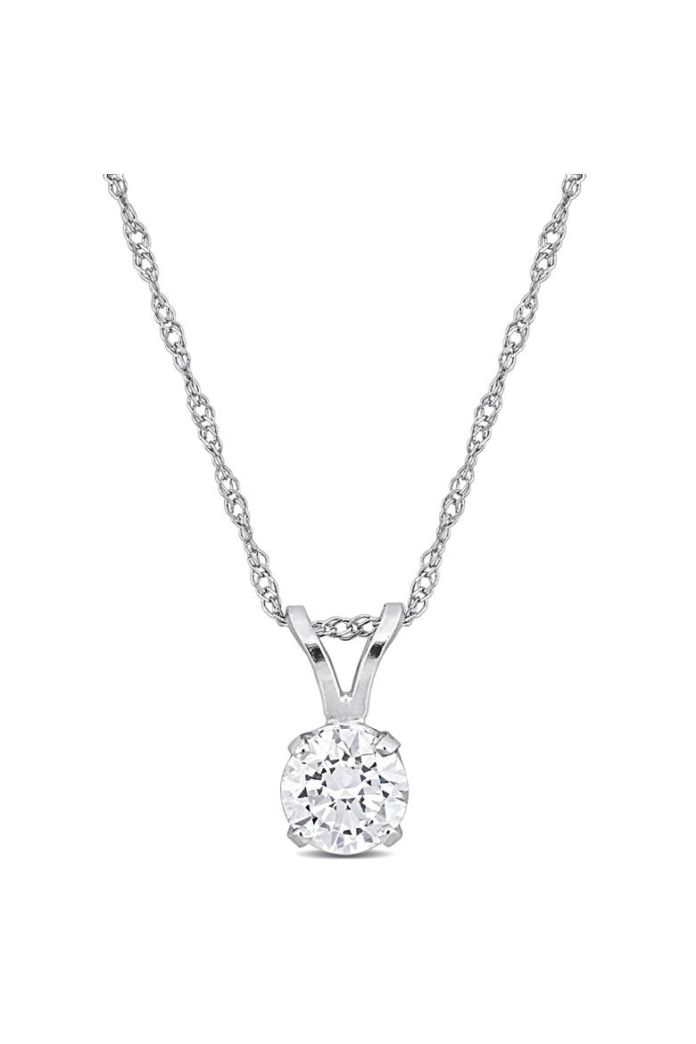 1/2 CTW Lab-Grown Diamond Solitaire Necklace White Gold, Main, color, White Gold