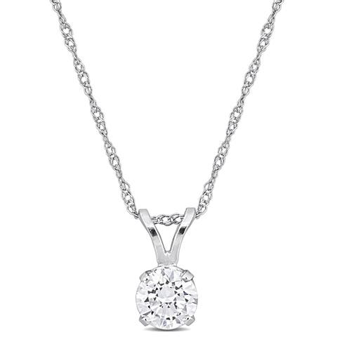 1/2 CTW Lab-Grown Diamond Solitaire Necklace White Gold