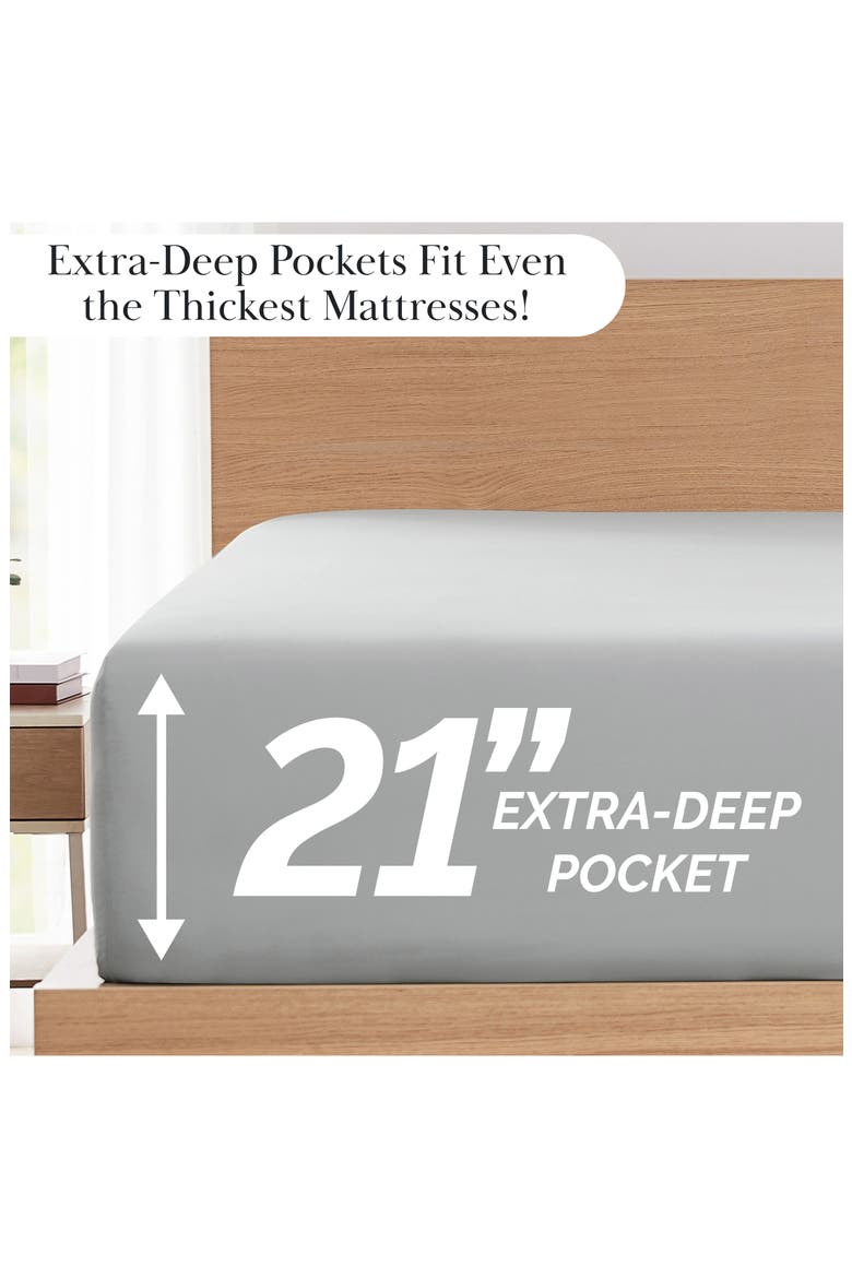 Vilano Springs Extra Deep Pocket Sheet Set, Alternate, color, STEEL GRAY