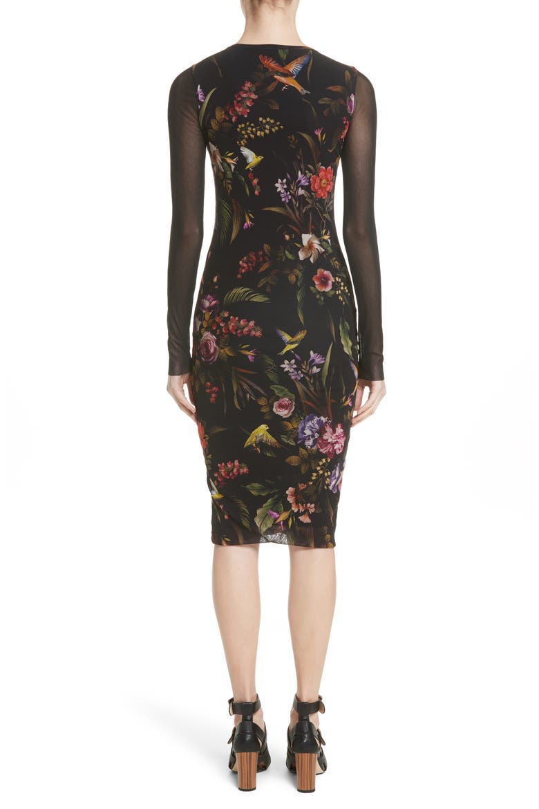 Print Tulle Sheath Dress (Nordstrom Exclusive), Alternate, color, BLACK