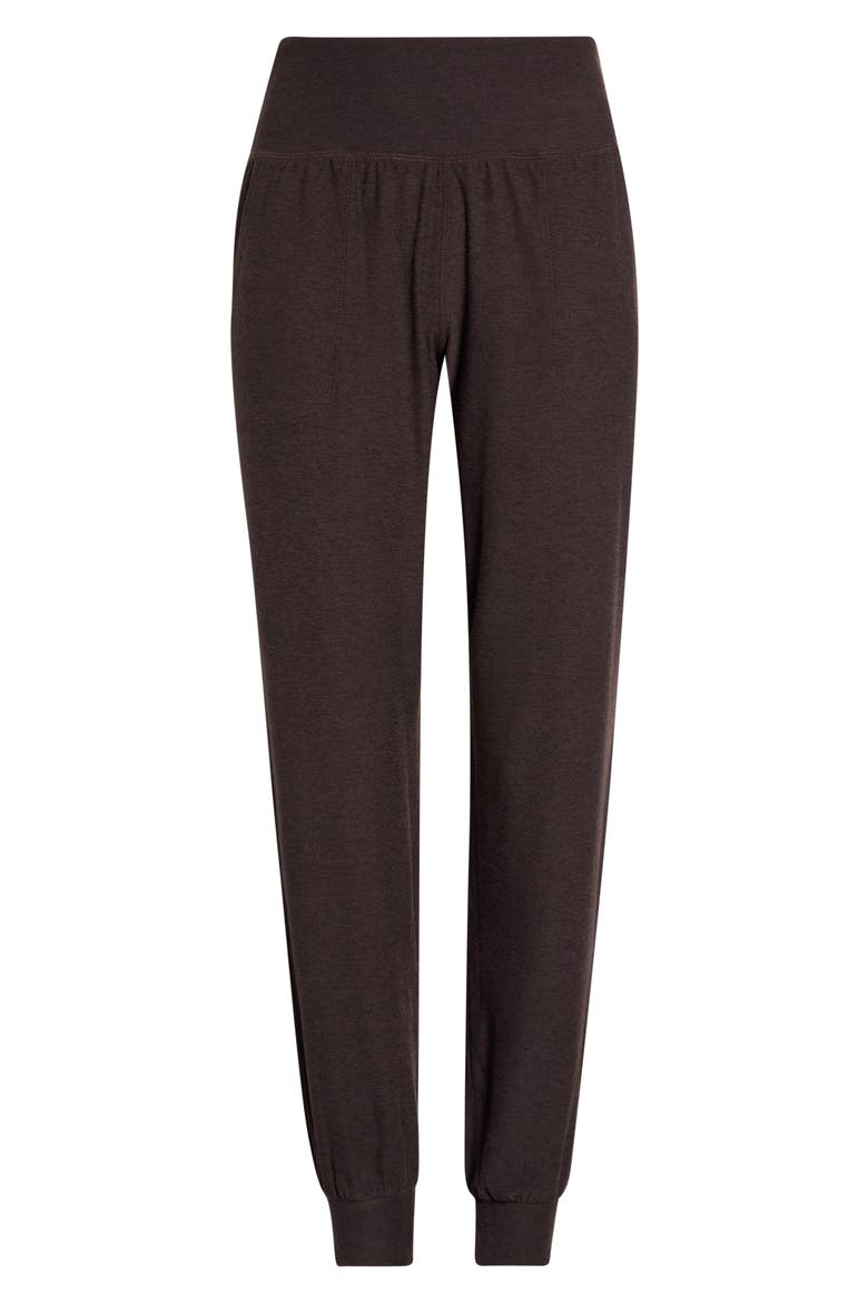 Midweight Spacedye Midi Joggers, Alternate, color, DARK CHOCOLATE HEATHER