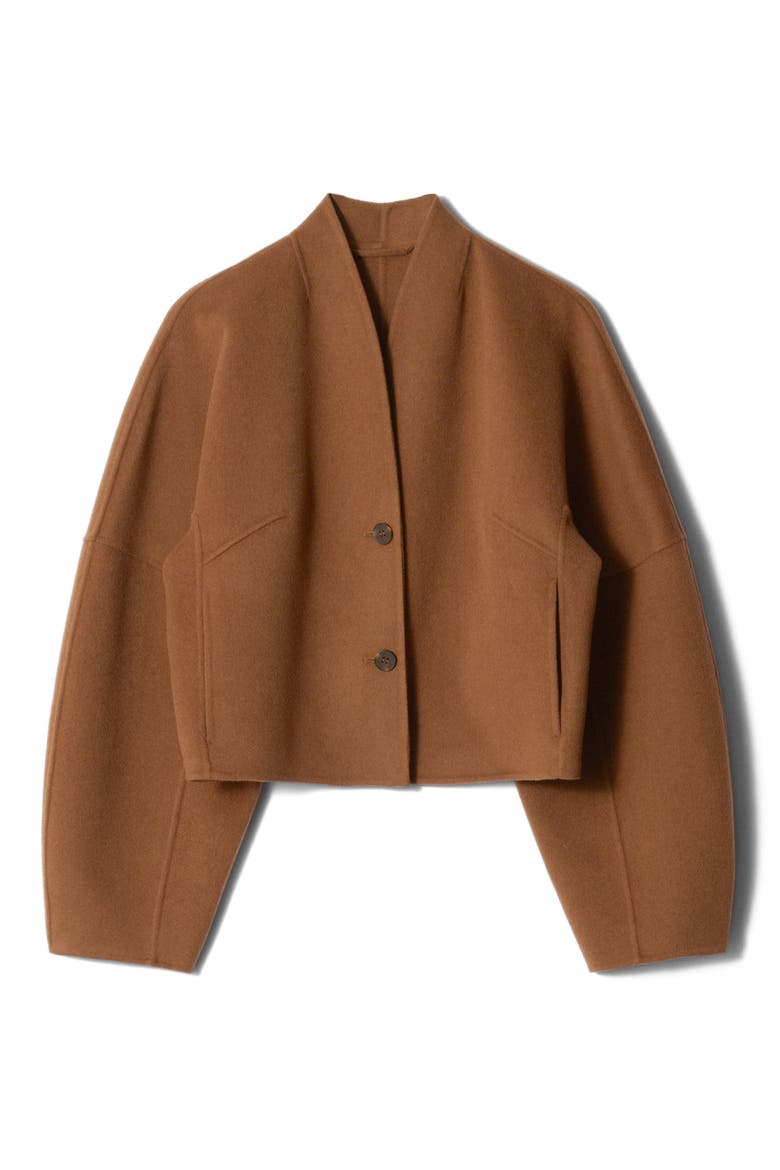 Double Wool Blend Jacket, Alternate, color, BROWN MEDIUM DUSTY