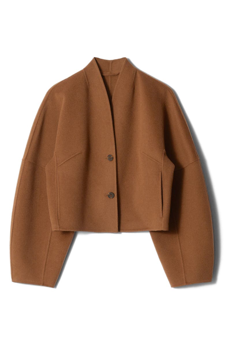 & Other Stories Double Wool Blend Jacket, Alternate, color, Brown Medium Dusty