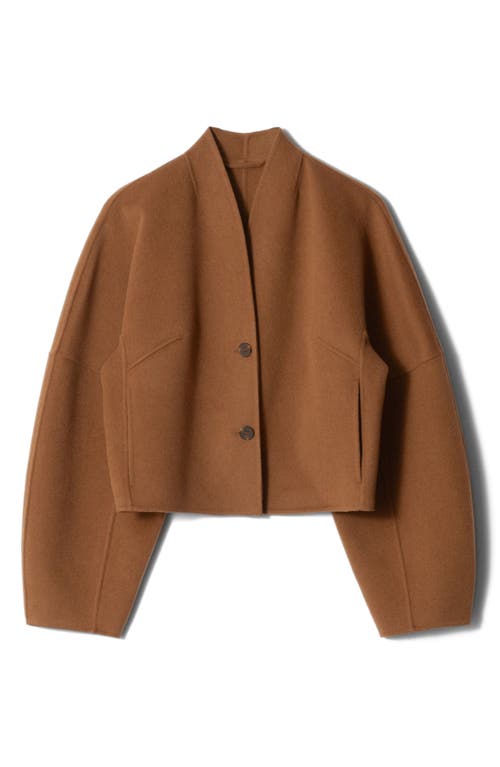 & Other Stories Double Wool Blend Jacket In Brown