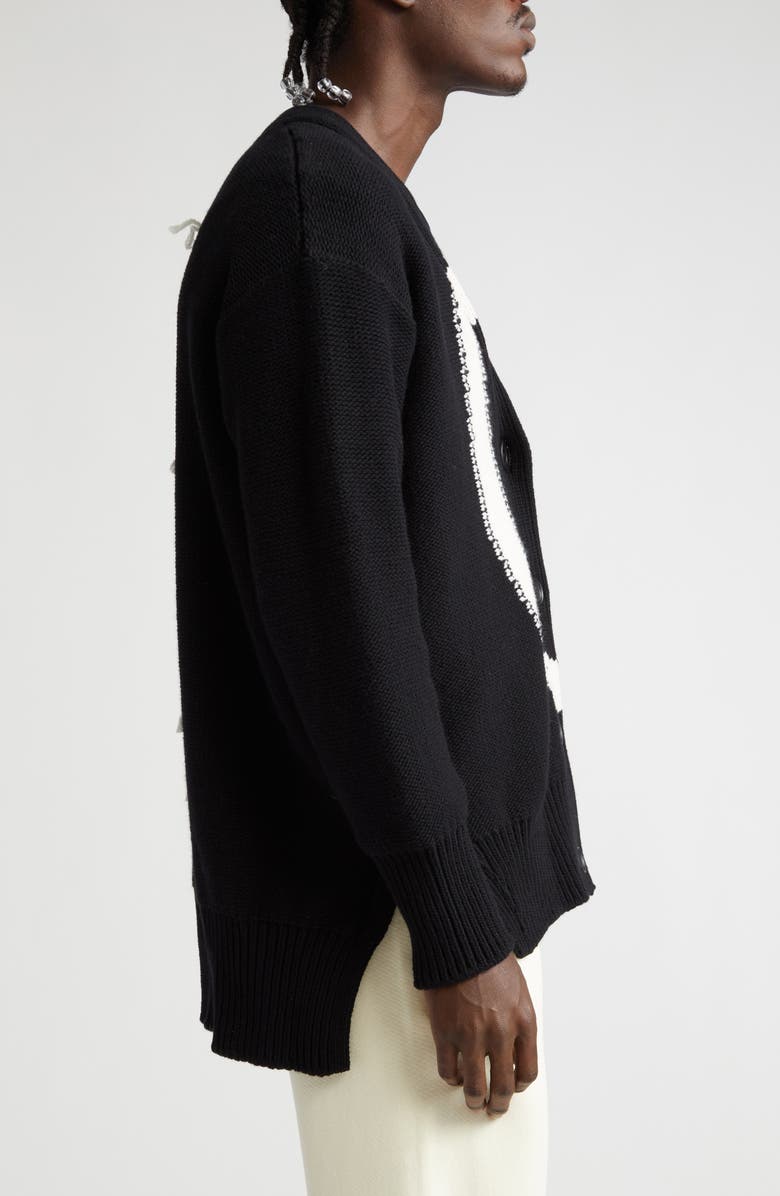 Off-White OW Maxi Logo Wool Intarsia Cardigan, Alternate, color,