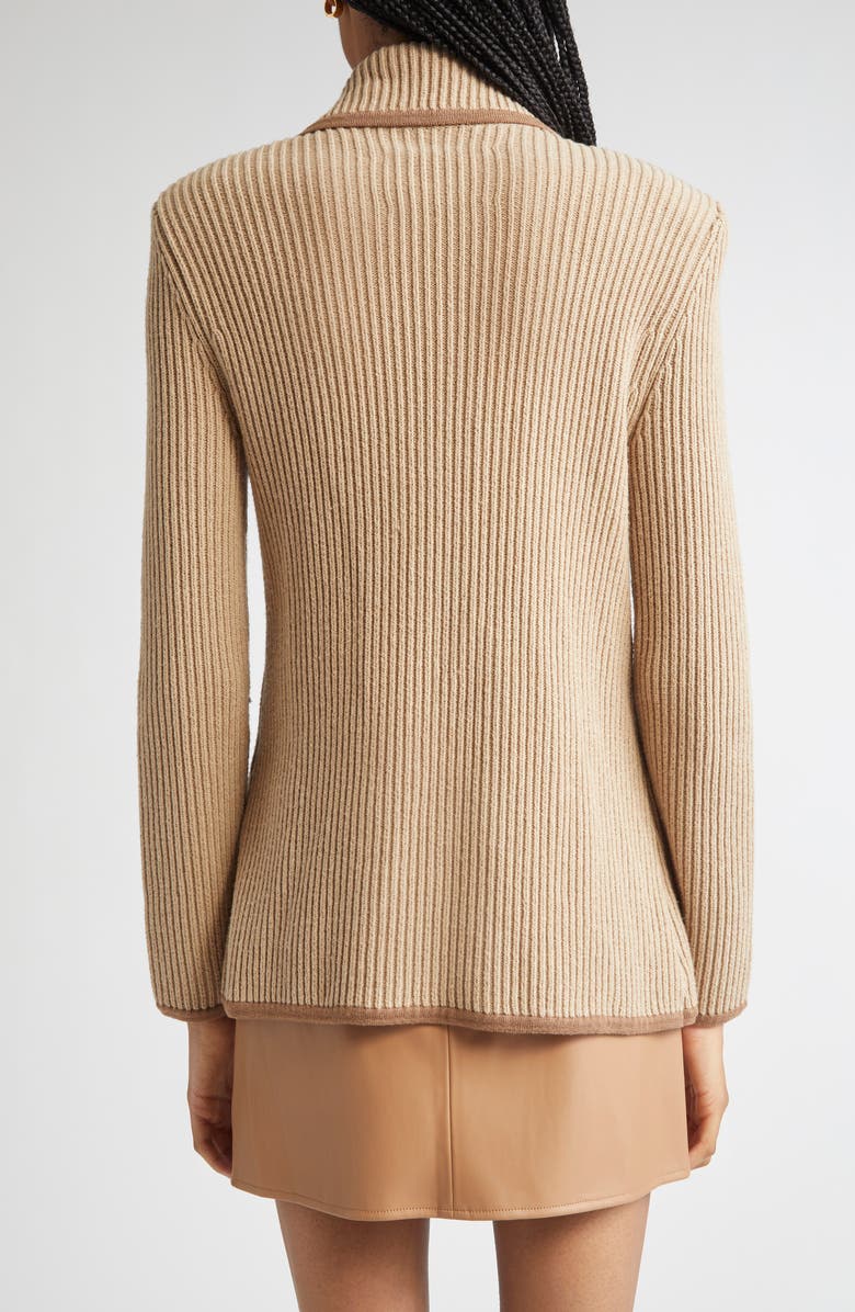 L'AGENCE Ranch Double Breasted Knit Blazer, Alternate, color, Natural/ Brown
