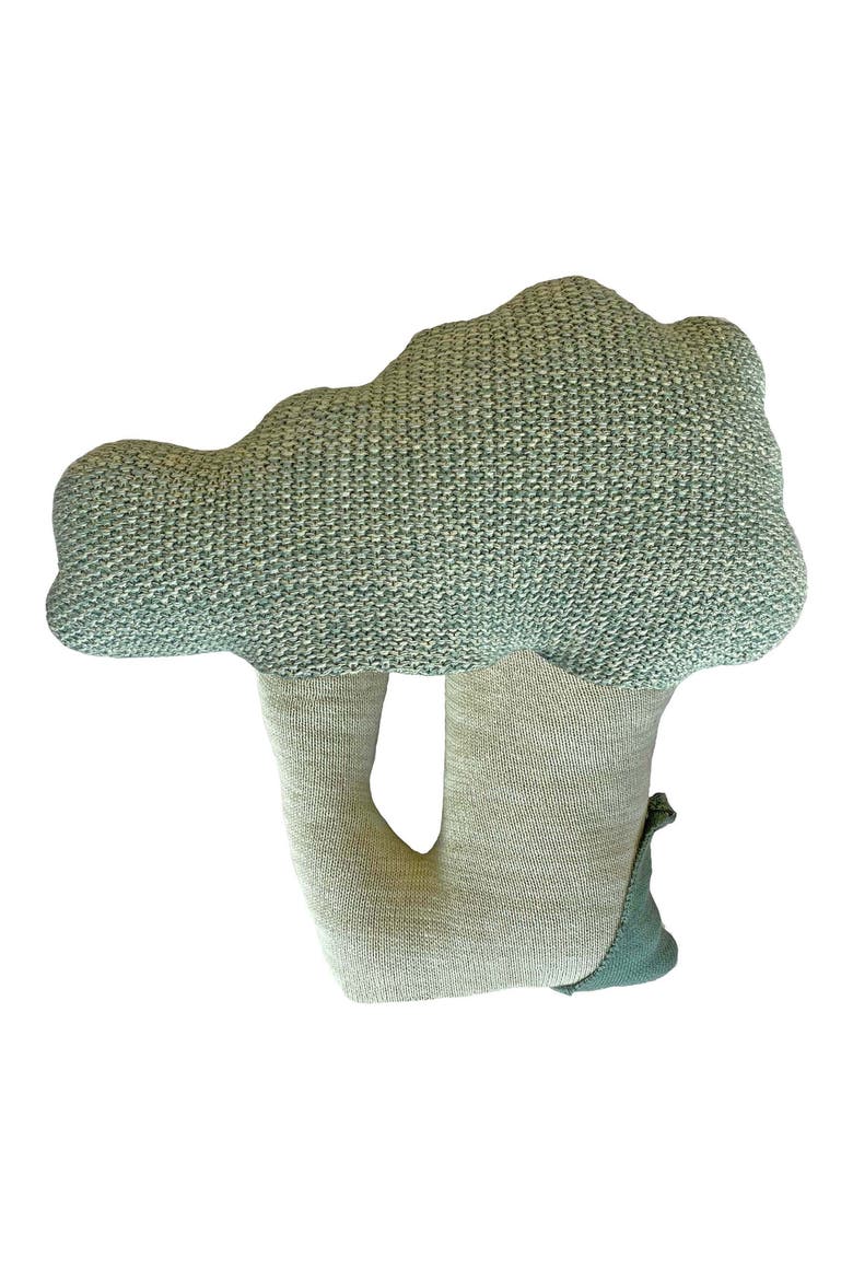 Brucy the Broccoli Knit Accent Pillow, Alternate, color, DARK GREEN LIGHT GREEN