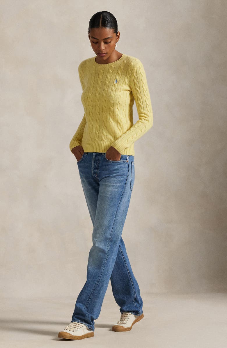 Polo Ralph Lauren Cable Stitch Wool & Cashmere Sweater, Alternate, color,