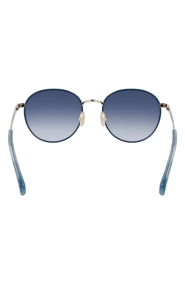 Paul Smith Mabley 53mm Gradient Round Sunglasses, Alternate, color, 710 Light Gold/ Petrol