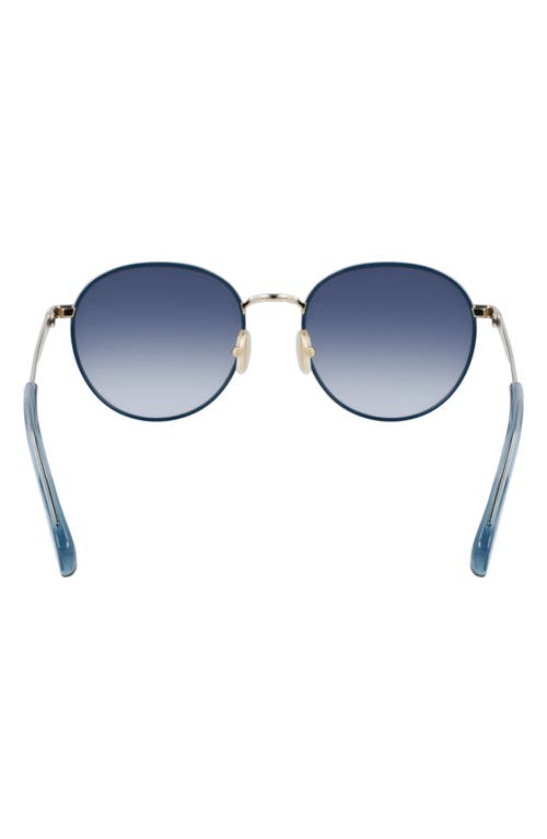 Paul Smith Mabley 53mm Gradient Round Sunglasses In 710 Light Gold/petrol