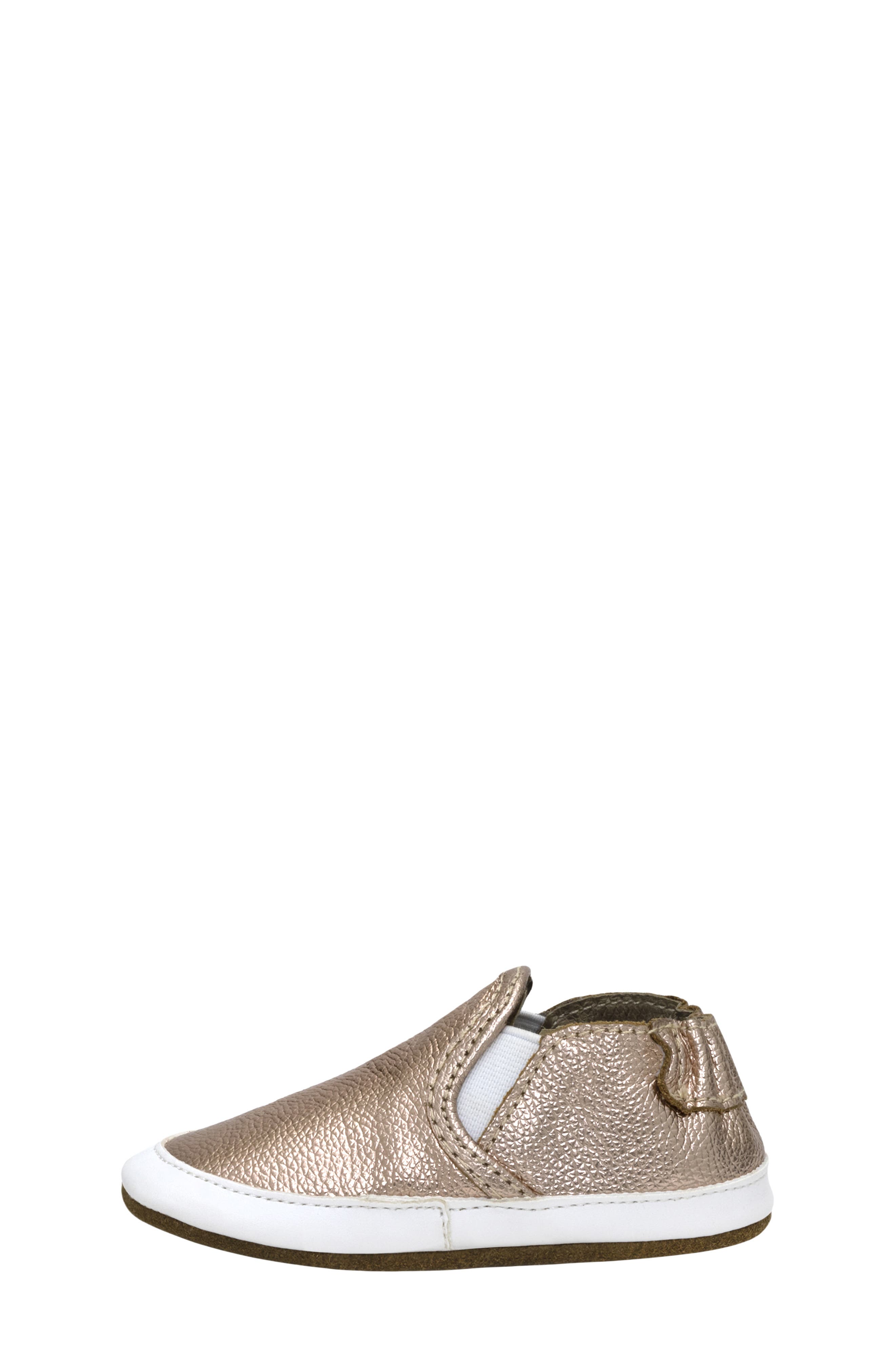 Robeez<sup>®</sup> Kids' Leah Slip-On Leather Crib Shoe, Alternate, color, Gold