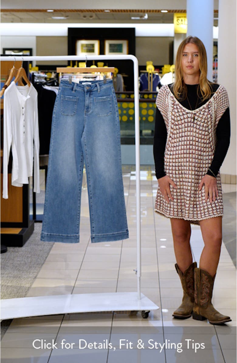 Patch Pocket High Waist Wide Leg Jeans, sales video thumbnail