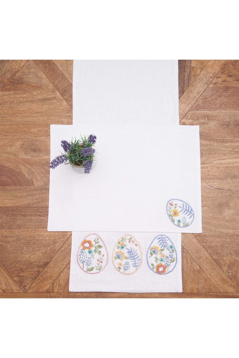 Floral Easter Egg Placemat, Alternate, color, Blue