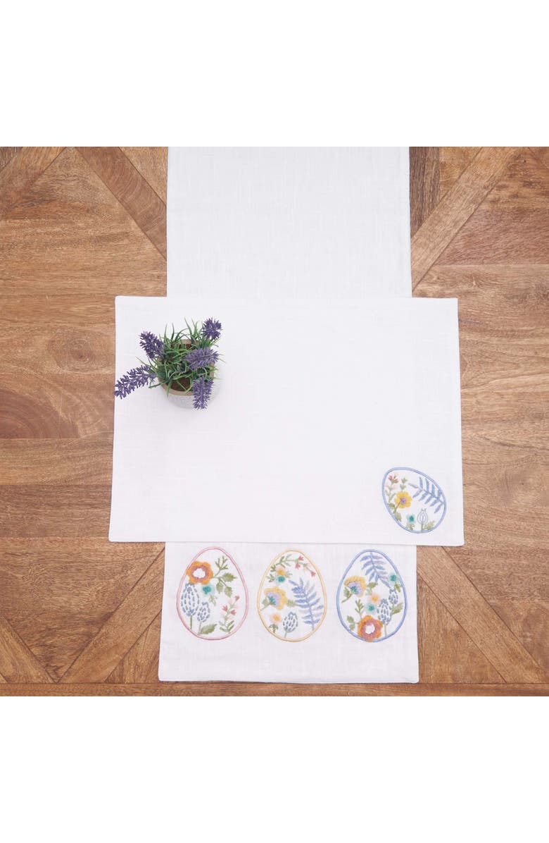 C&F Home Floral Easter Egg 100% Cotton Embroidered Table Runner 14" x 72", Alternate, color, Orange
