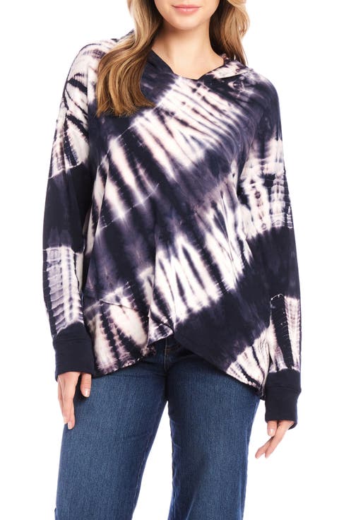 Tie Dye Asymmetric Hem Hoodie