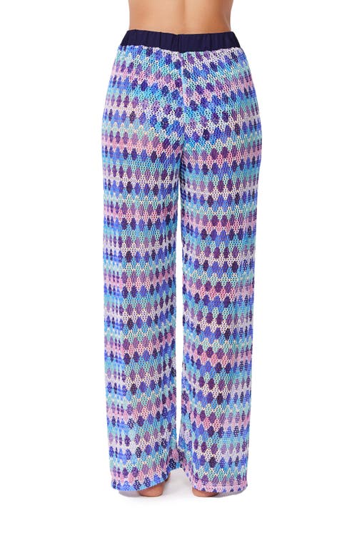 Gottex Retro Riviera Netted Crochet Beach Pant Cover-up In Blue