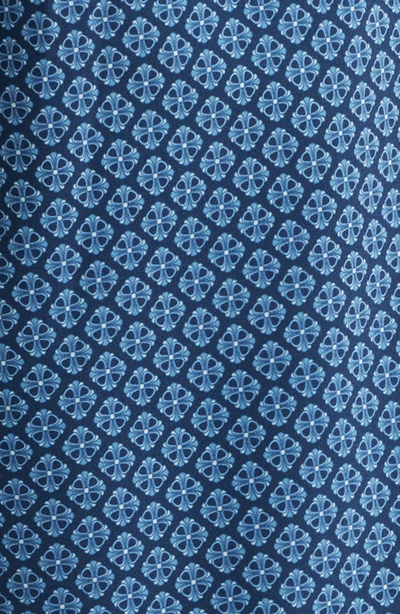 Stone Rose Medallion Geo Print Swim Trunks, Alternate, color, Dark Navy