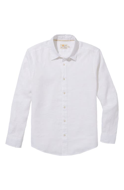 Fair Harbor Island Linen Blend Button-up Shirt In White