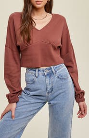 WISHLIST Long Sleeve Cotton Underbust Top