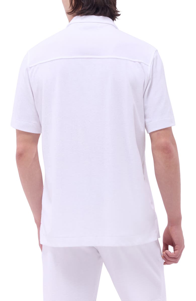 Bugatchi Short Sleeve French Terry Camp Shirt, Alternate, color, 