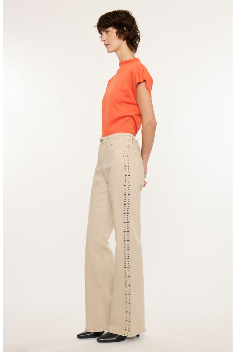 Gracelyn High Rise Wide Flare Jeans, Alternate, color, Ecru