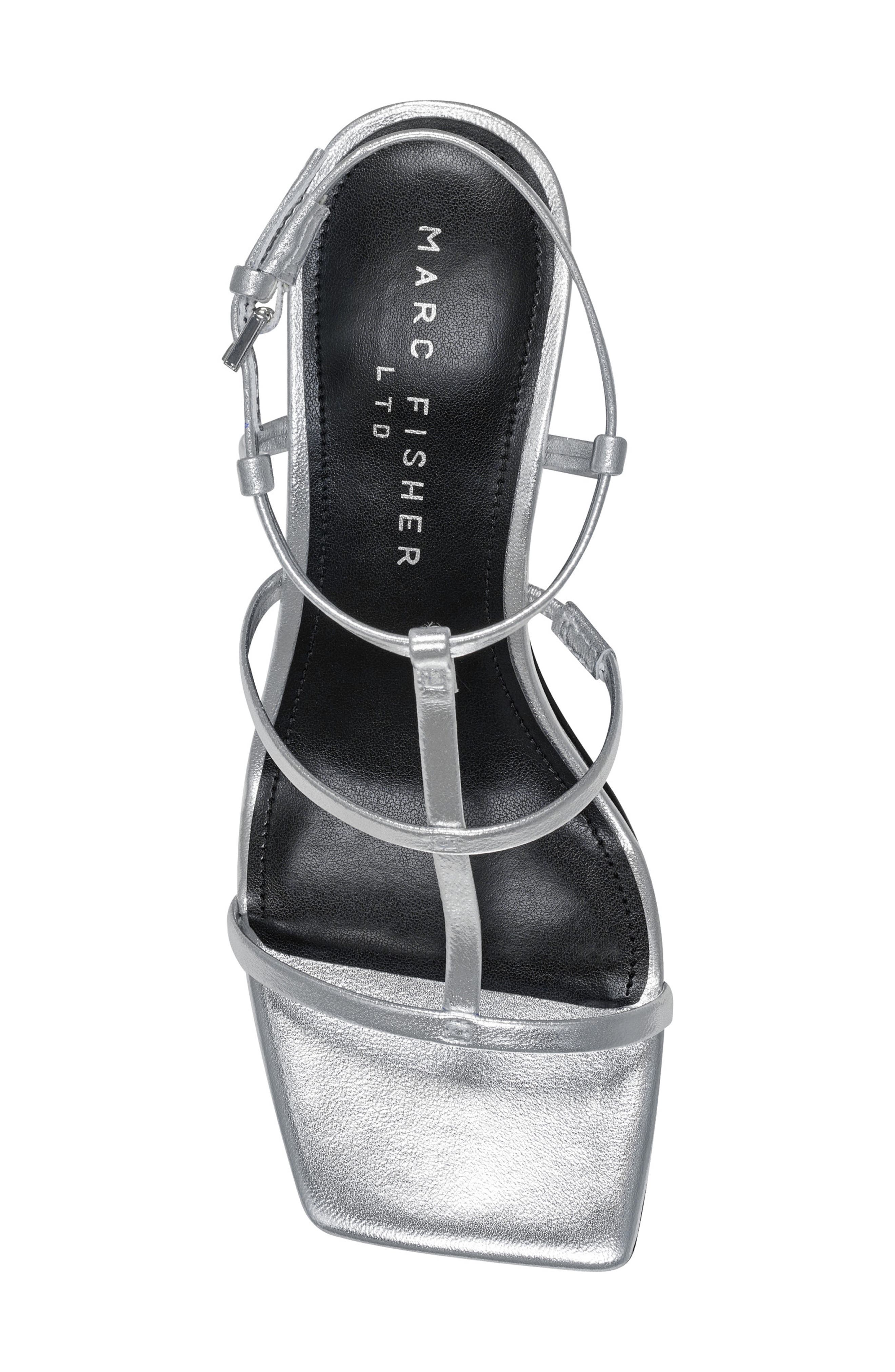Marc Fisher LTD Dennie Ankle Strap Sandal, Alternate, color, Silver