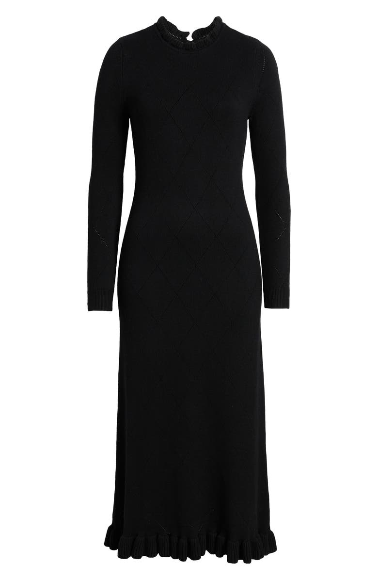 Treasure & Bond Pointelle Long Sleeve Cotton Blend Sweater Dress, Alternate, color, 