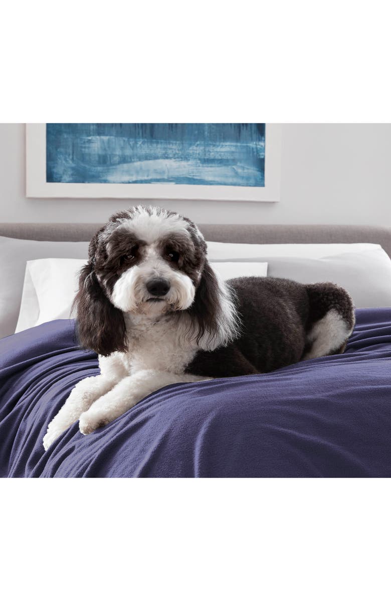 Martex Supersoft Fleece Throw Blanket, Alternate, color, Navy