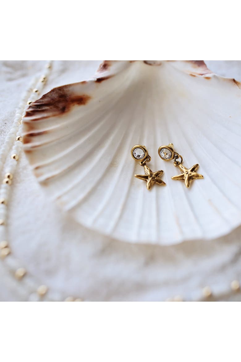 Serene Gold Plated Starfish Earrings, Alternate, color, Gold