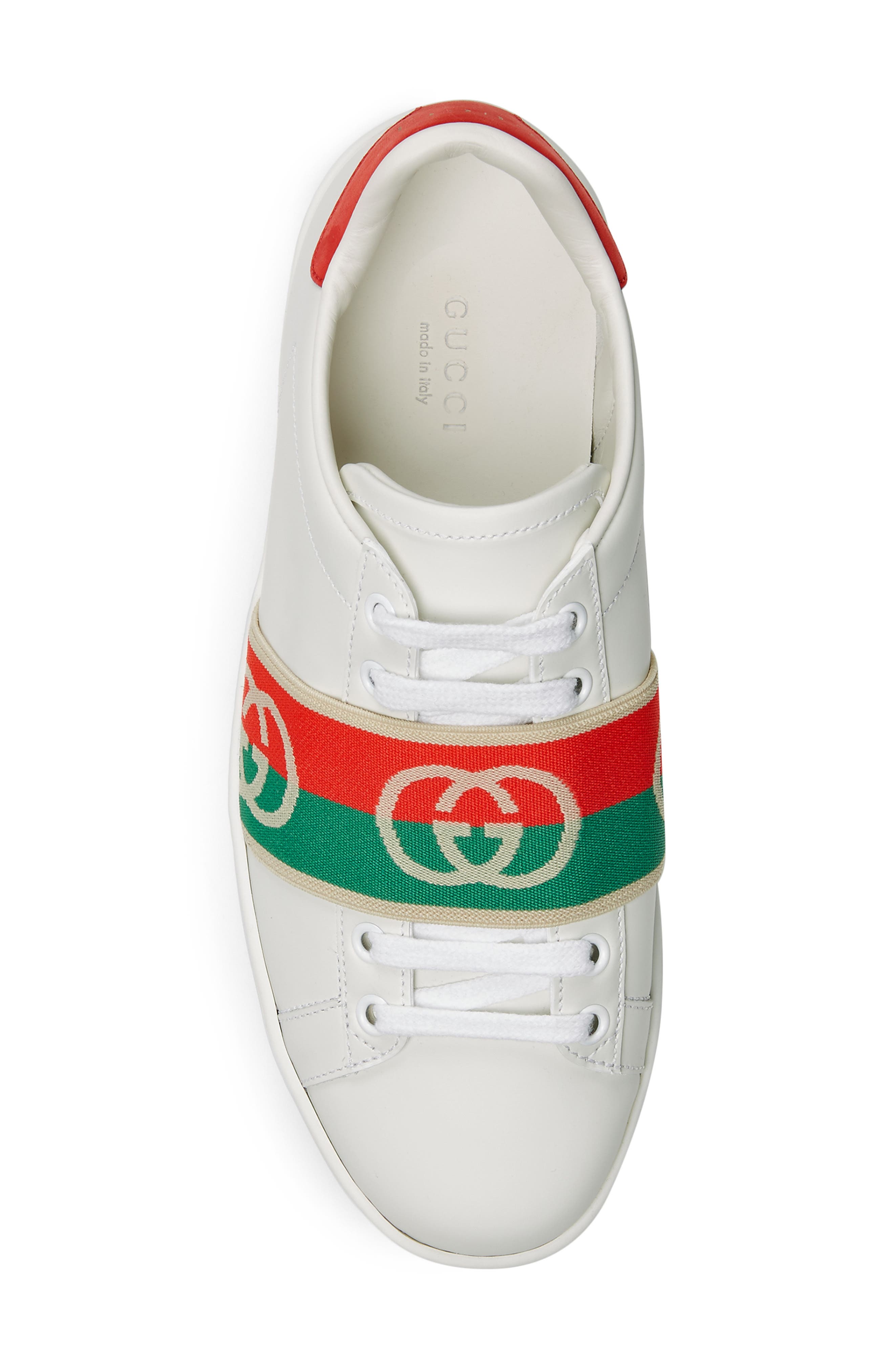 Gucci Ace Logo Band Sneaker, Alternate, color, 