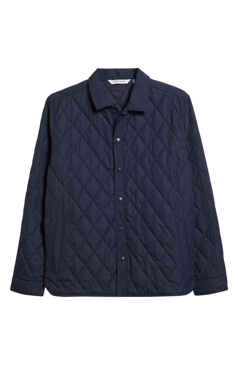 Peter Millar Brighton Quilted Shirt Jacket, Alternate, color, Navy