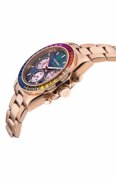 Arcobeleno Rainbow Bezel Chronograph Bracelet Watch, 39.5mm
