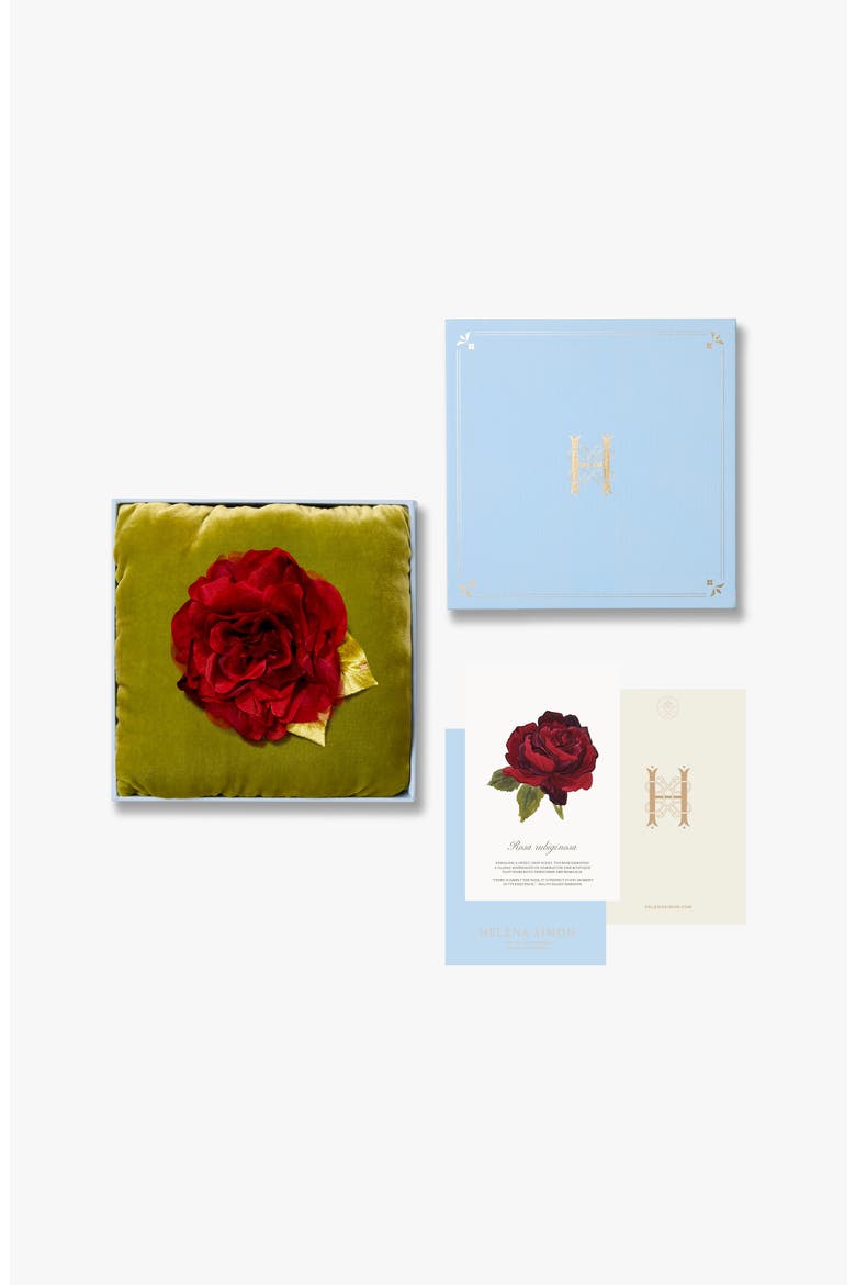 The Small Red Rose Floral Brooch, Alternate, color, Red