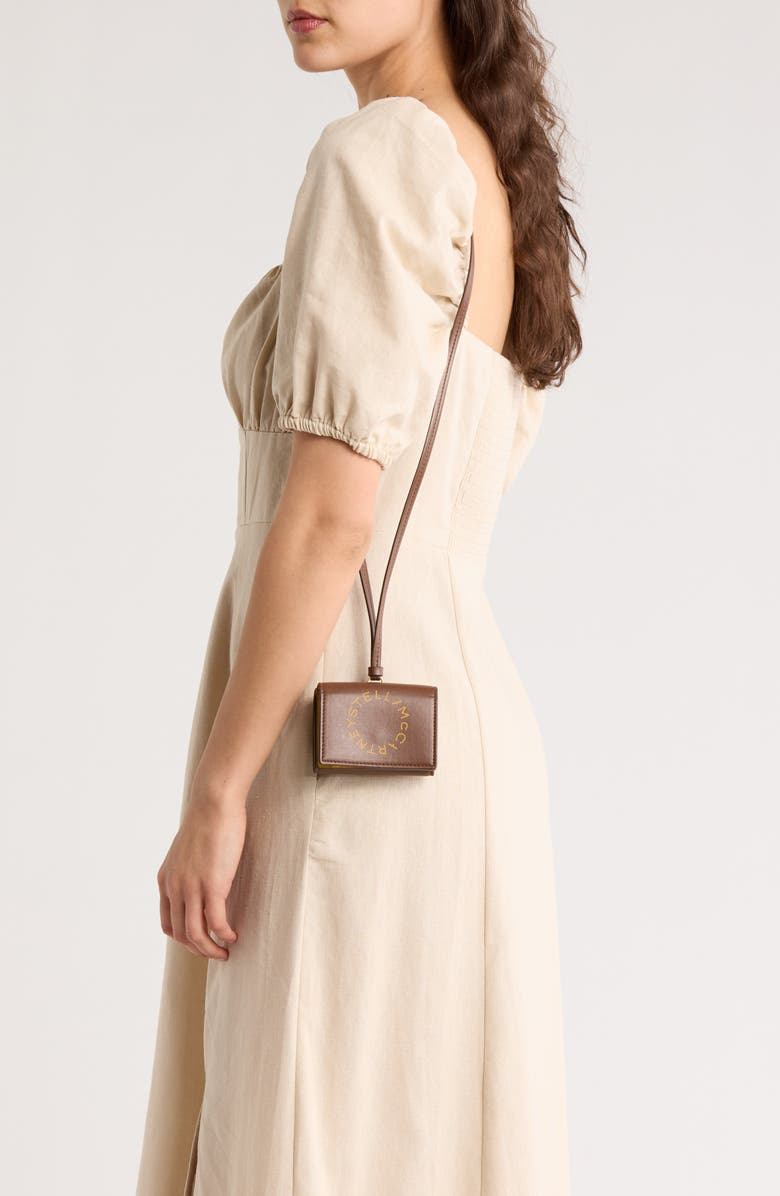 Stella McCartney Lanyard Strap Logo Card Wallet, Alternate, color, 