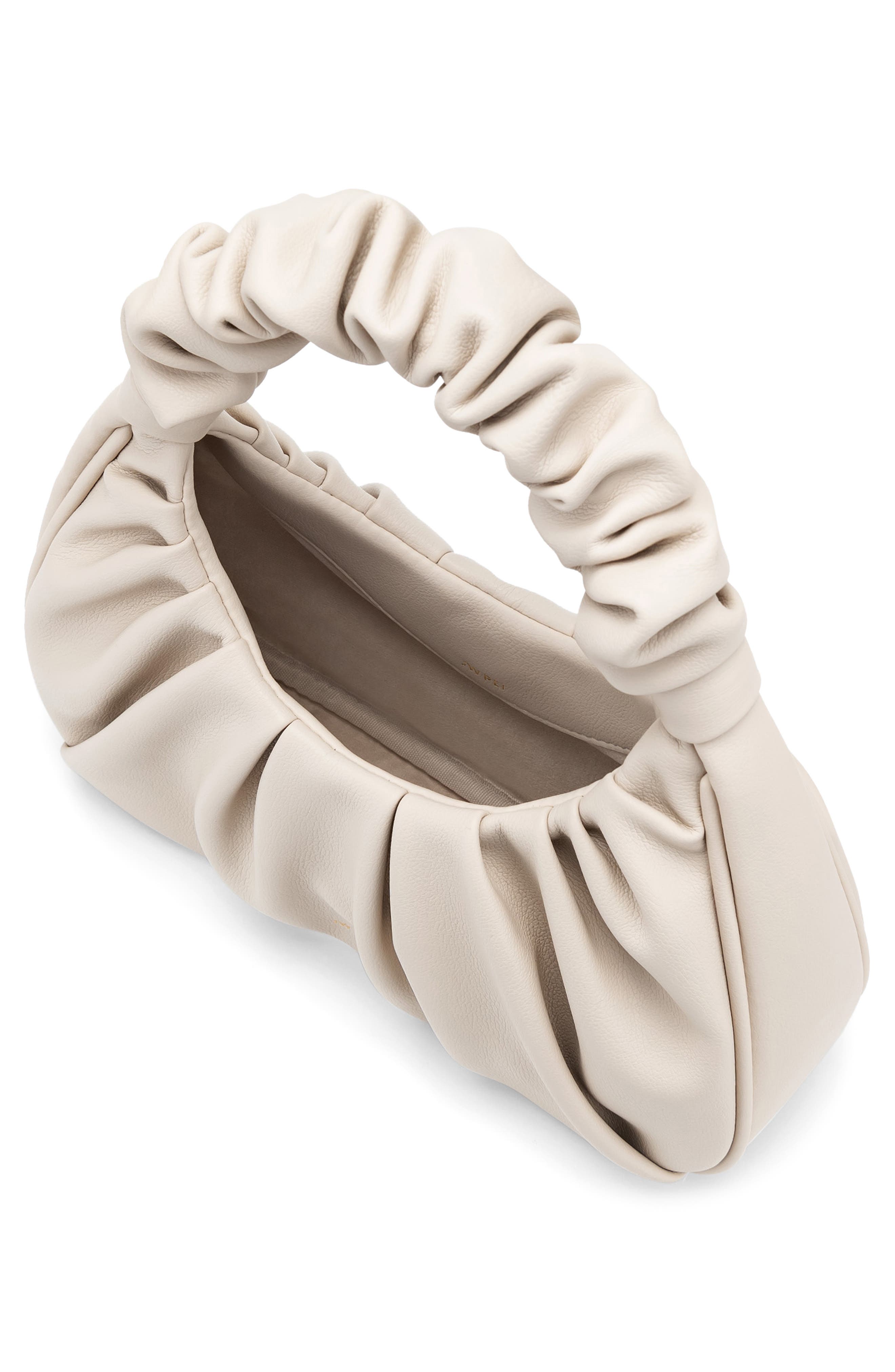 JW PEI Gabbi Ruched Faux Leather Hobo, Alternate, color, Ivory