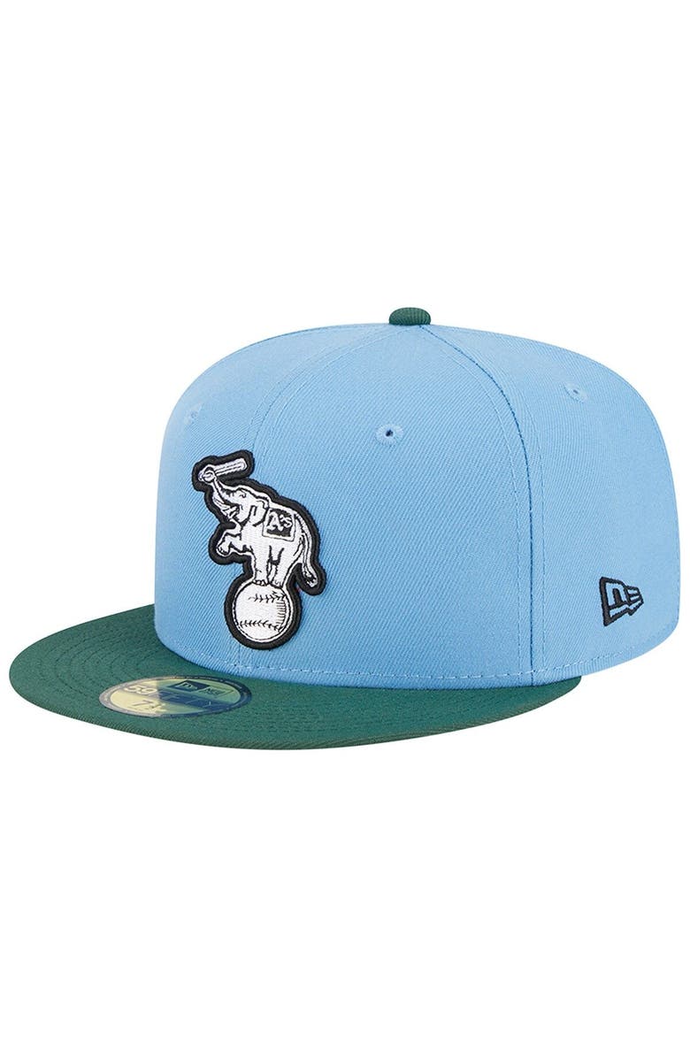 New Era Men's New Era Sky Blue/Cilantro Oakland Athletics 1988 World Series 59FIFTY Fitted Hat, Alternate, color, Light Blue
