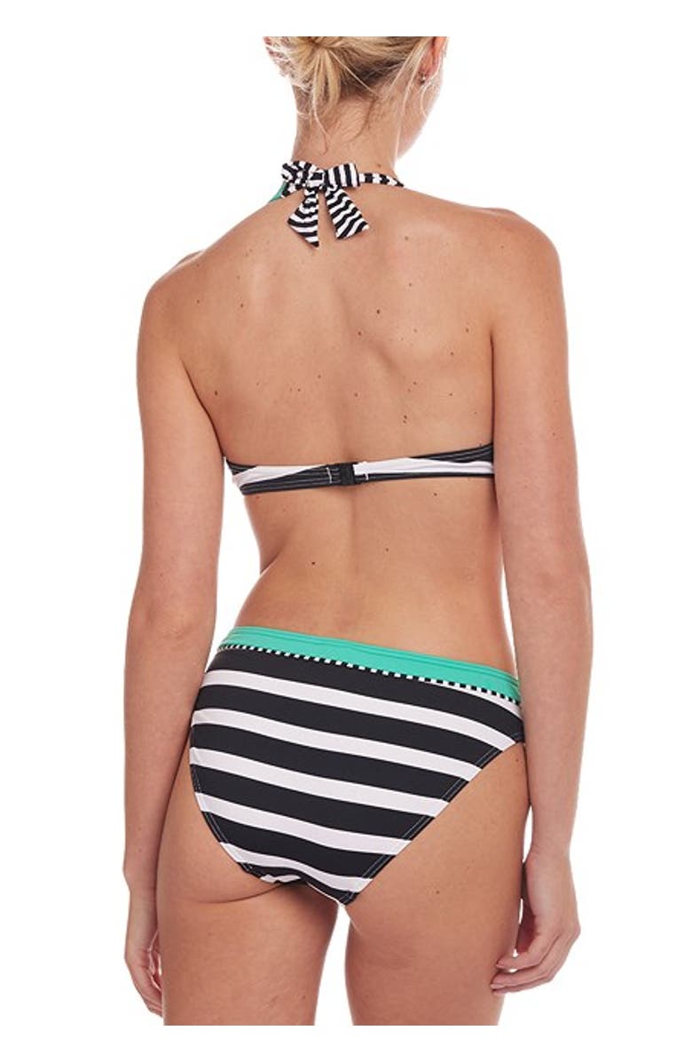 LASCANA Striped Underwire Bikini Top Size 40D, Alternate, color, Black & Mint