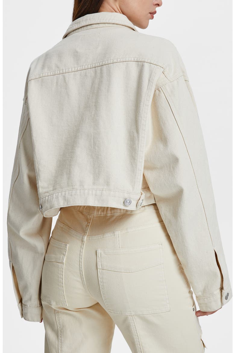 Crop Denim Trucker Jacket, Alternate, color, NATURAL