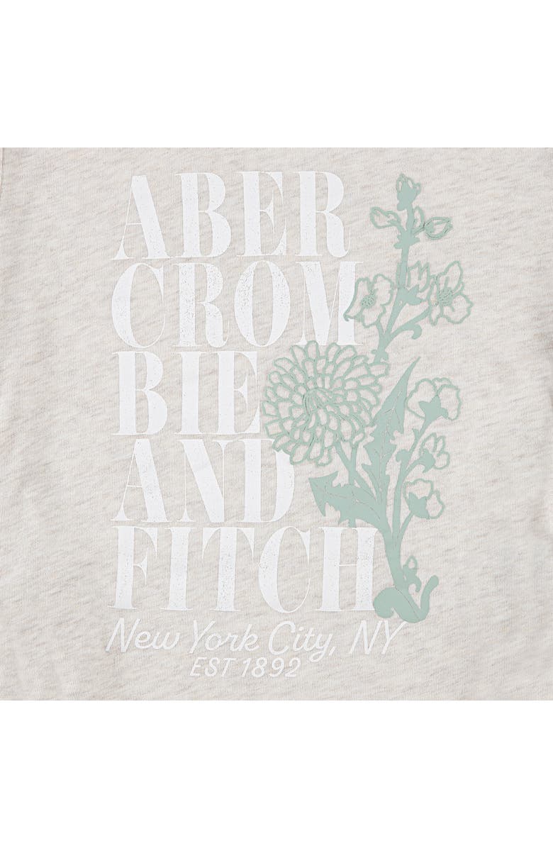 abercrombie kids Kids' Ruched Cotton Blend Graphic T-Shirt, Alternate, color, Oatmeal Heather