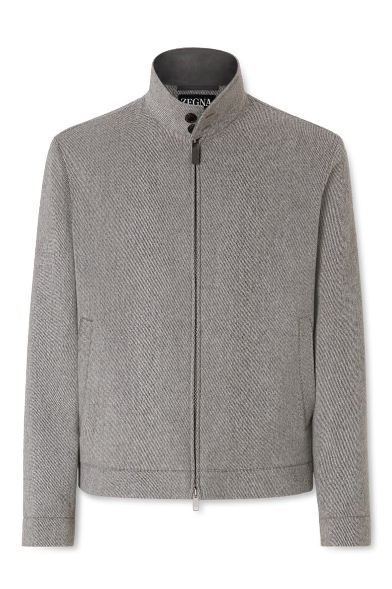 Water Repellent Wool & Cashmere Flannel Jacket, Alternate, color, GREY MELANGE
