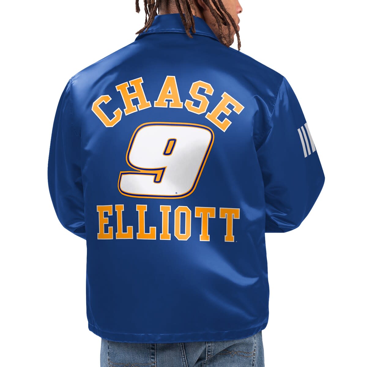 Men's Starter Royal Chase Elliott Option Route Full-Snap Coaches Jacket - image 2