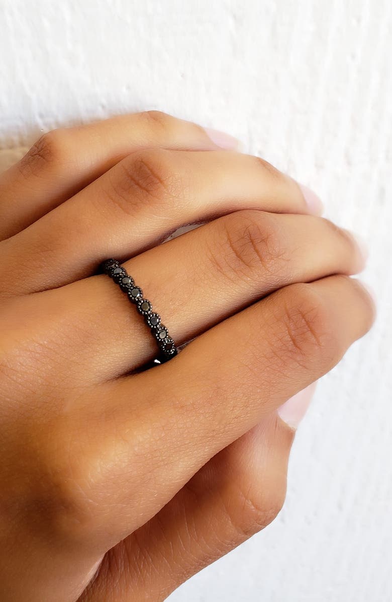 Sethi Couture Black Diamond Bezel Band Ring, Alternate, color, 