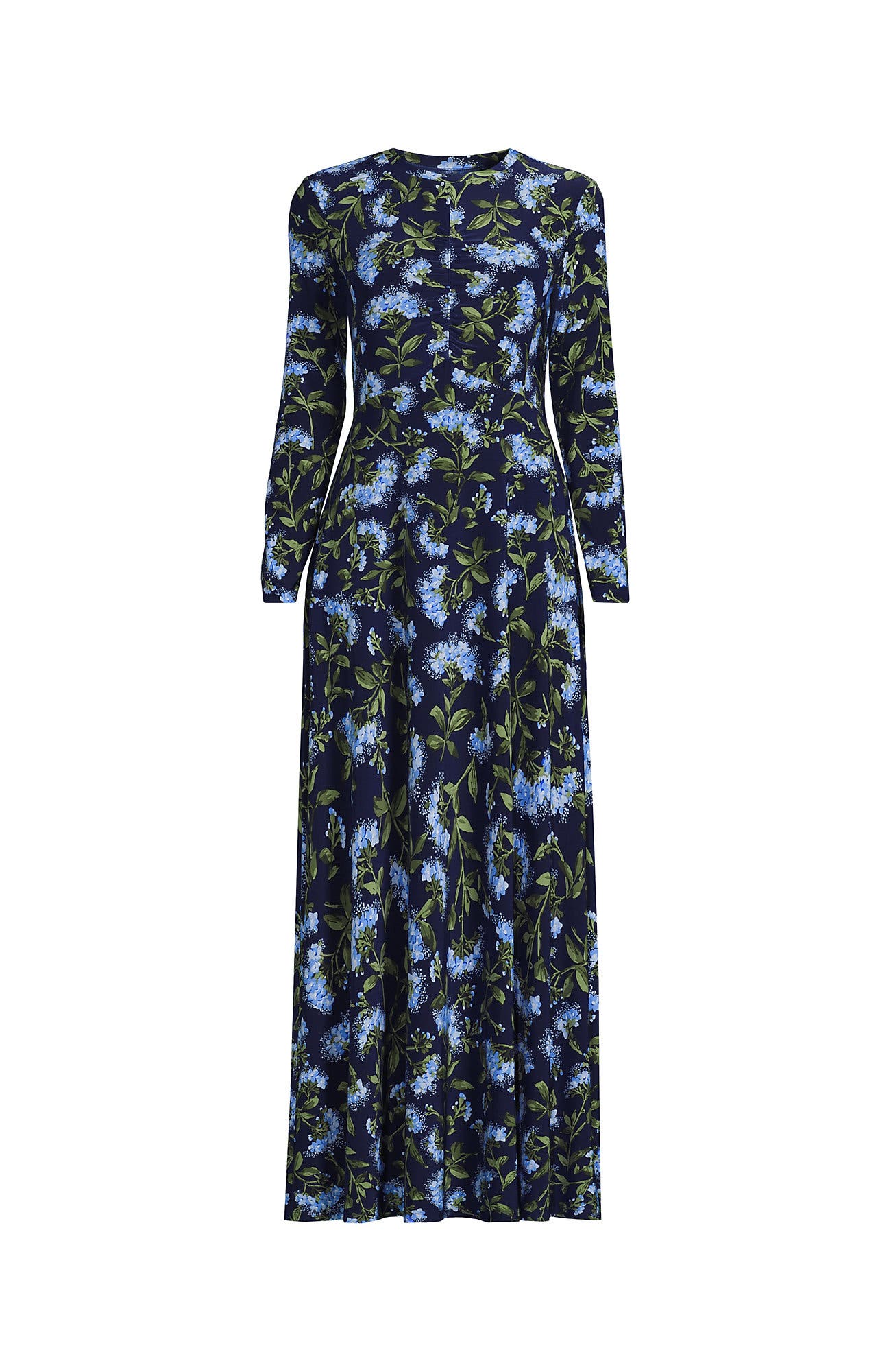 Lands' End Plus Size Silky Knit Ruched Maxi Dress (Women) | Nordstrom