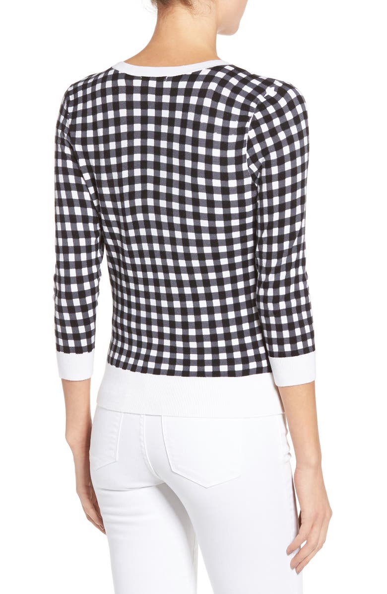 Halogen<sup>®</sup> Three Quarter Sleeve Crewneck Cardigan, Alternate, color, 