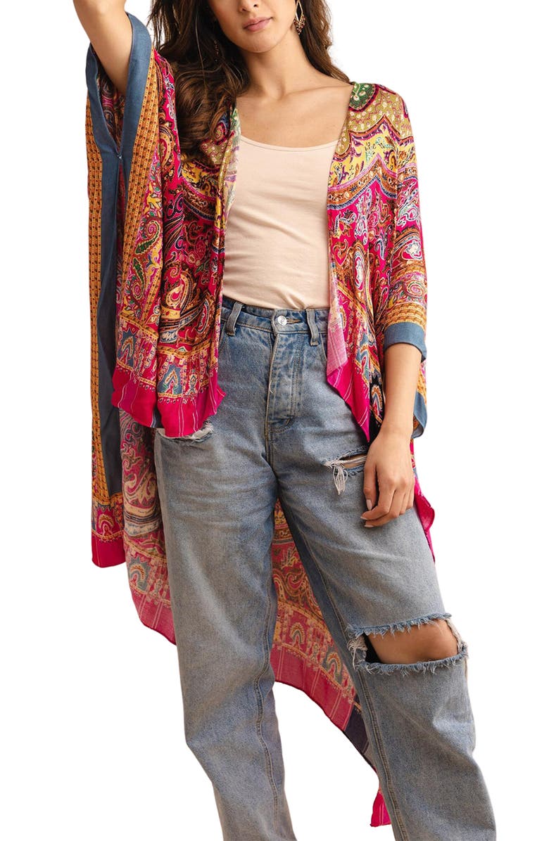 SAACHI Multi Paisley High/Low Duster, Main, color, 