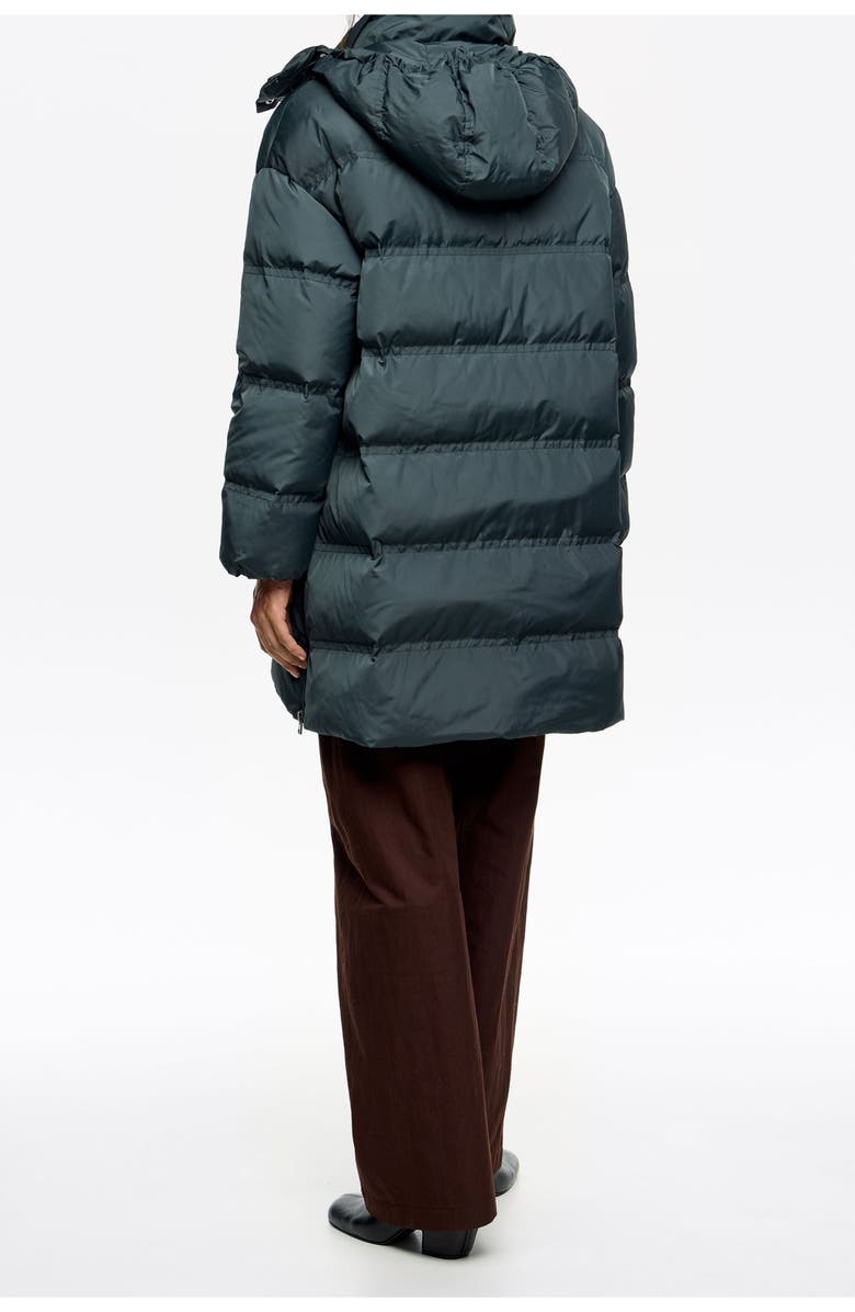 Bimba y Lola A-Line Down Jacket With Detachable Hood, Alternate, color, Petrol Blue