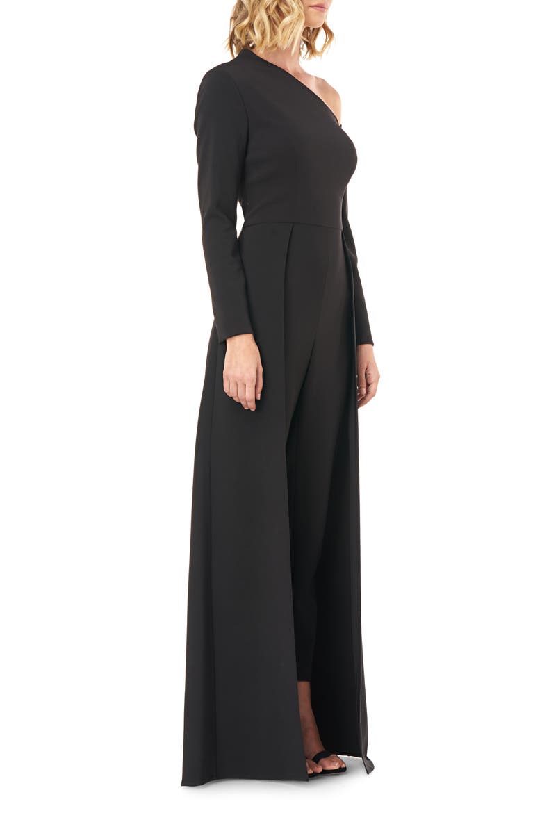 One-Sleeve Maxi Romper, Alternate, color, BLACK