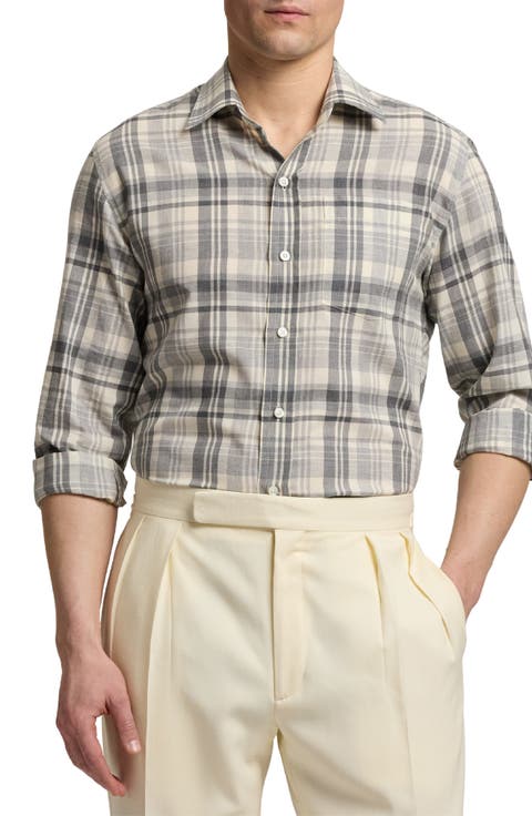 Plaid Button-Up Shirt